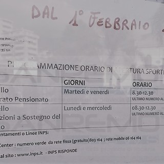 Inps Sanremo: brutte notizie per pensionati e disoccupati, ridotti i giorni e gli orari di apertura degli sportelli Inps Sanremo: brutte notizie per pensionati e disoccupati, ridotti i giorni e gli orari di apertura degli sportelli