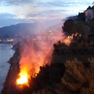 Ventimiglia: ripreso e poi subito bonificato l'incendio alla pineta delle Calandre, situazione sotto controllo