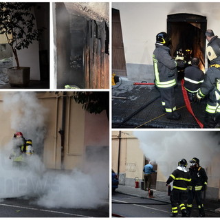 Taggia: incendio in uno scantinato in via della Rimembranza, intervento dei Vigili del Fuoco, in fumo vestiti e plastica