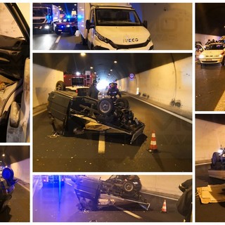 Sanremo: tamponamento in galleria sull'Aurelia Bis dopo Valle Armea, due feriti lievi e traffico rallentato (Foto)