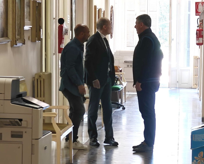 Il presidente Masu e l'Assessore Sindoni all'uscita dall'incontro