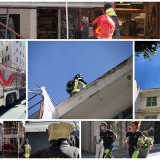Incendio nel cuore di Sanremo: fumo e fiamme da un attico di via Matteotti (Foto e Video)