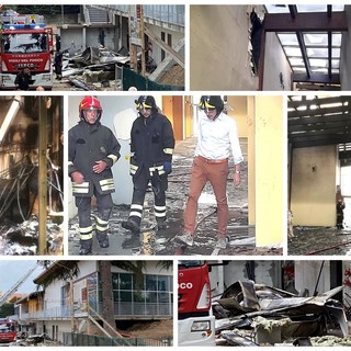 Bordighera: incendio all'asilo di via Napoli, il Sindaco "Persi il lavoro e le risorse spesi negli ultimi due anni" (Foto e Video)