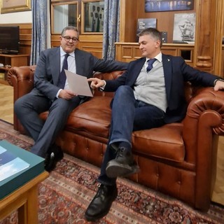 L'incontro tra Giovanni Toti ed Edoardo Rixi L'incontro tra Giovanni Toti ed Edoardo Rixi