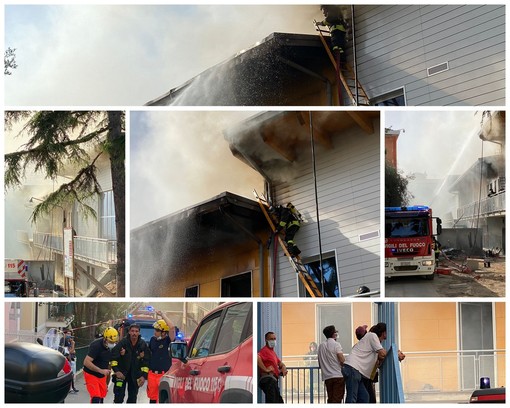 Bordighera: incendio alla scuola di via Napoli, fiamme probabilmente partite dal tetto. Il Sindaco "Una tragedia per la città" (Foto e Video)