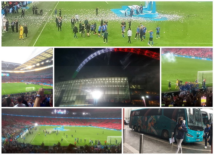Due sanremesi che lavorano a Londra alla finale di Wembley: Giulio e Annalisa tra i 7.000 italiani allo stadio (Foto e Video) Due sanremesi che lavorano a Londra alla finale di Wembley: Giulio e Annalisa tra i 7.000 italiani allo stadio (Foto e Video)