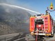 San Lorenzo al Mare: chiusa per mezz'ora la statale Aurelia per spegnere l'incendio di sterpaglie (Foto)