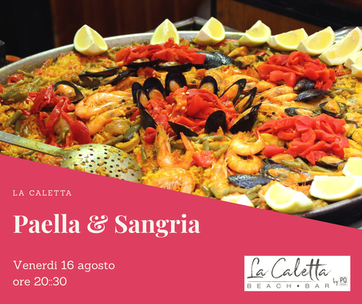 Venerdì prossimo appuntamento con la serata 'Paella e Sangria' a 'La Caletta' di Bussana