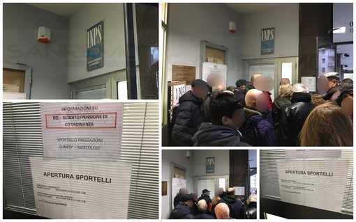 Sanremo: sciopero delle Guardie Giurate, l'Inps non può aprire e scatta la protesta degli utenti (Foto)