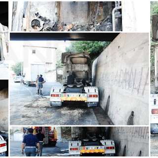 Sanremo: incendio doloso distrugge una motrice portoghese in via Frantoi Canai in Valle Armea