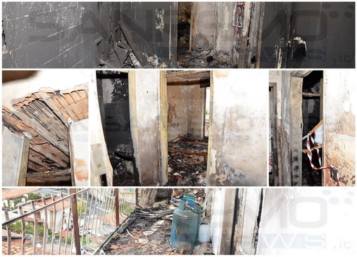 Sanremo: incendio ieri in strada Mongioie, a palazzo 'Flora' si torna a vivere. Ecco le drammatiche foto degli interni