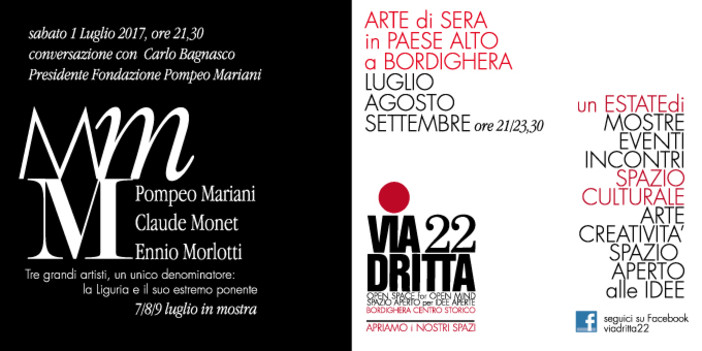 Sabato prossimo, inaugurazione di ‘Arte di sera in paese alto a Bordighera’ con colloqui sui grandi pittori