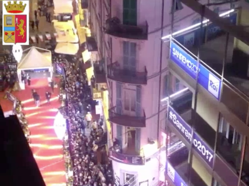 Sanremo: ecco le immagini girate dal drone della Polizia in volo sopra il Teatro Ariston (foto e video)