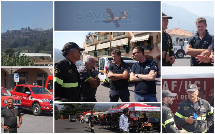 Incendio nell'albenganese, il comandante Gissi: "Vari fronti attivi, ma tutti sotto controllo" (Foto e Video) Incendio nell'albenganese, il comandante Gissi: "Vari fronti attivi, ma tutti sotto controllo" (Foto e Video)