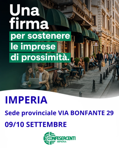 Desertificazione commerciale, Confesercenti Imperia apre la sede per la raccolta firme sulla legge di iniziativa popolare Desertificazione commerciale, Confesercenti Imperia apre la sede per la raccolta firme sulla legge di iniziativa popolare