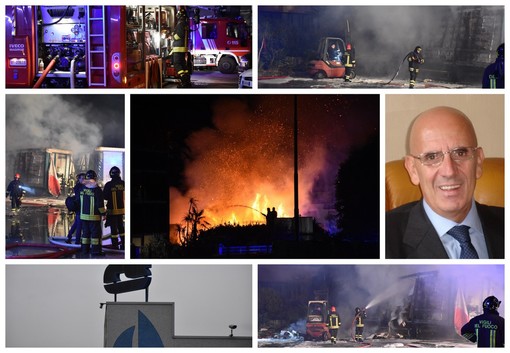 Taggia: acquisiti dai Carabinieri i filmati delle telecamere dopo l'incendio di stanotte sul piazzale della CS Flowers