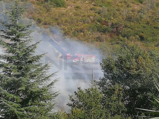 Andora: incendio al confine tra le province di Imperia e Savona, in azione i Vigili del Fuoco