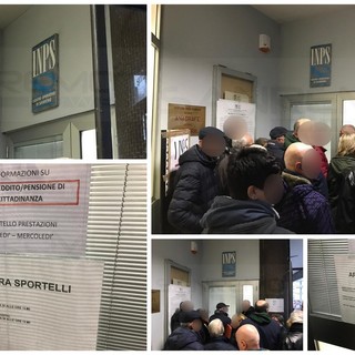 Sanremo: sciopero delle Guardie Giurate, l'Inps non può aprire e scatta la protesta degli utenti (Foto)