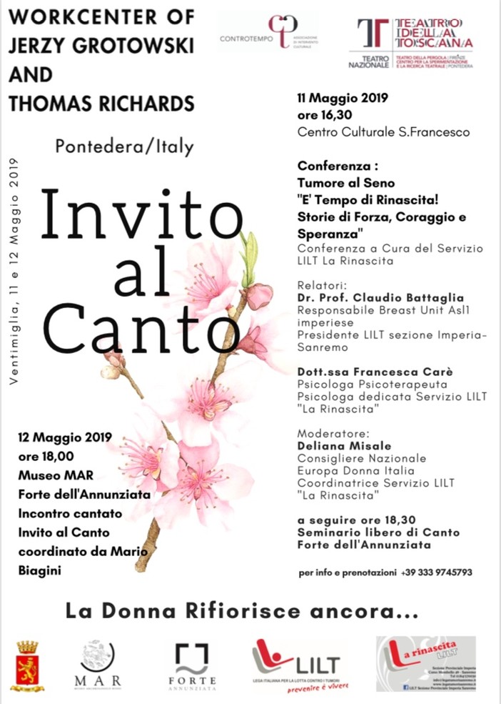 Ventimiglia: sabato e domenica prossimi, la ‘Donna Rifiorisce Ancora’ con ‘Invito al Canto’ Ventimiglia: sabato e domenica prossimi, la ‘Donna Rifiorisce Ancora’ con ‘Invito al Canto’