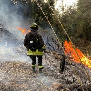 Ventimiglia: ha ripreso l'incendio boschivo a Villatella, fiamme anche nella zona di Imperia