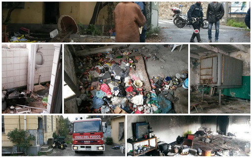 Imperia: incendio all'interno della ex Sairo, probabilmente provocato da un fuoco acceso da clochard