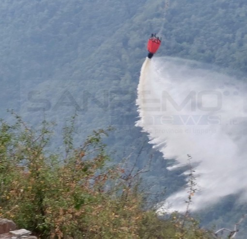 Molini di Triora: incendio boschivo in frazione Agaggio, Vigili del Fuoco e due elicotteri per spegnerlo Molini di Triora: incendio boschivo in frazione Agaggio, Vigili del Fuoco e due elicotteri per spegnerlo