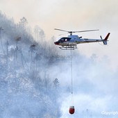 Taggia: fumo dalla collina bruciata domenica, torna in azione l'elicottero