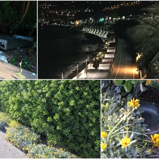 Sanremo: la ciclabile e l’illuminazione perduta tra fari rotti, rubati o sepolti dalla vegetazione (Foto)