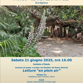 Poesia e musica per salutare l’estate al Museo Bicknell di Bordighera Poesia e musica per salutare l’estate al Museo Bicknell di Bordighera