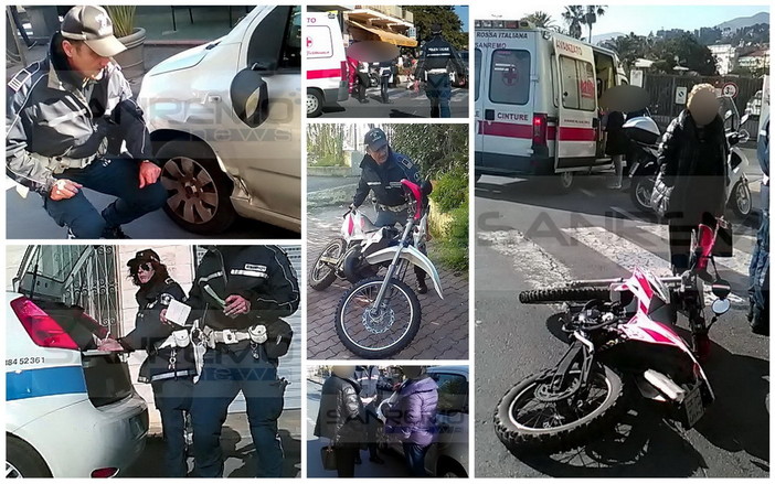 Sanremo: scontro tra una moto ed un'auto ai giardini Vittorio Veneto, giovane lievemente ferito (Foto)