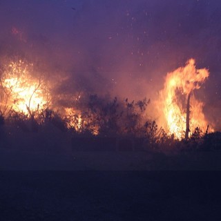 Ventimiglia: spento poco prima della mezzanotte l'incendio alla 'Curva del Gallo' in frazione Latte