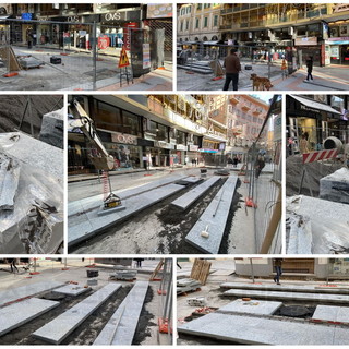Il lavoro iniziato con la pavimentazione di via Matteotti Il lavoro iniziato con la pavimentazione di via Matteotti