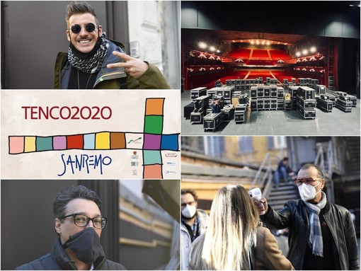 Le immagini dall'ingresso del Teatro Ariston (foto Tonino Bonomo) Le immagini dall'ingresso del Teatro Ariston (foto Tonino Bonomo)