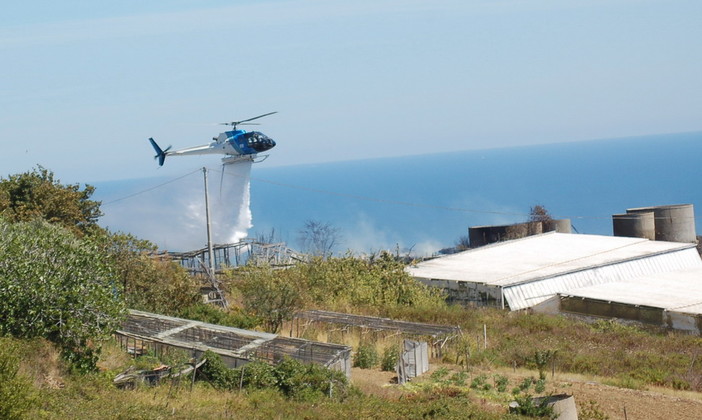 Spento l'incendio a Vasia: bruciati 2 ettari di macchia mediterranea