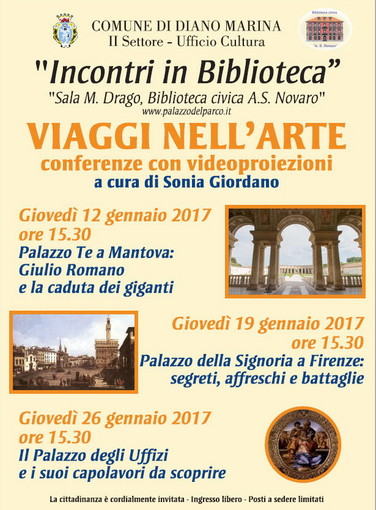 Diano Marina: giovedì prossimo la seconda conferenza su 'Palazzo della Signoria a Firenze: segreti, affreschi e battaglie'
