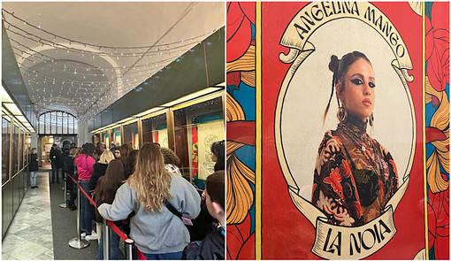 Tutti pazzi per la 'Noioteca' di Angelina Mango, lunghe file in via Giacomo Matteotti