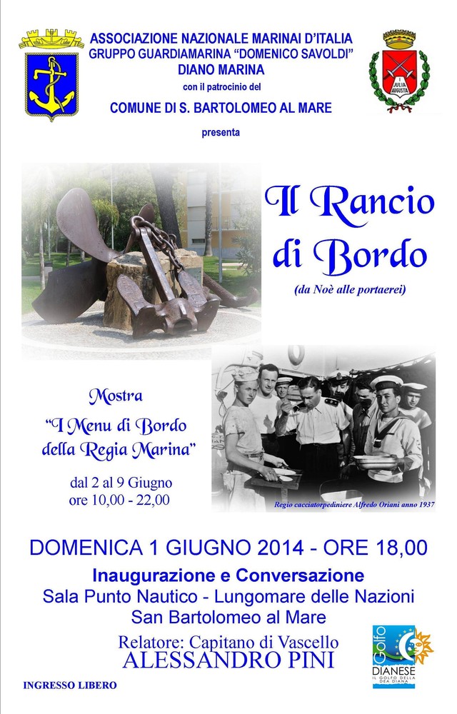 San Bartolomeo al Mare: dal 1° giugno in mostra i menu di bordo della Regia Marina
