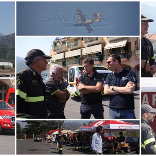 Incendio nell'albenganese, il comandante Gissi: "Vari fronti attivi, ma tutti sotto controllo" (Foto e Video)