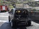 Sanremo: auto prende fuoco sull'Aurelia Bis, conducente riesce ad uscire in tempo (Foto)