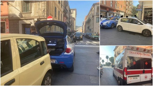 Tamponamento tra due auto a Imperia, passeggero si sente male: traffico bloccato (Foto)