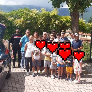 Aurigo: questa mattina l'incontro dei giovani al mini centro estivo con i Carabinieri (Foto)