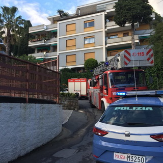 Sanremo: lasciano il pentolino sul gas e prende fuoco la cucina, i soccorritori salvano il cane intossicato (Foto)
