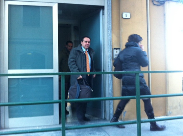 Achille Maccapani all'uscita Achille Maccapani all'uscita