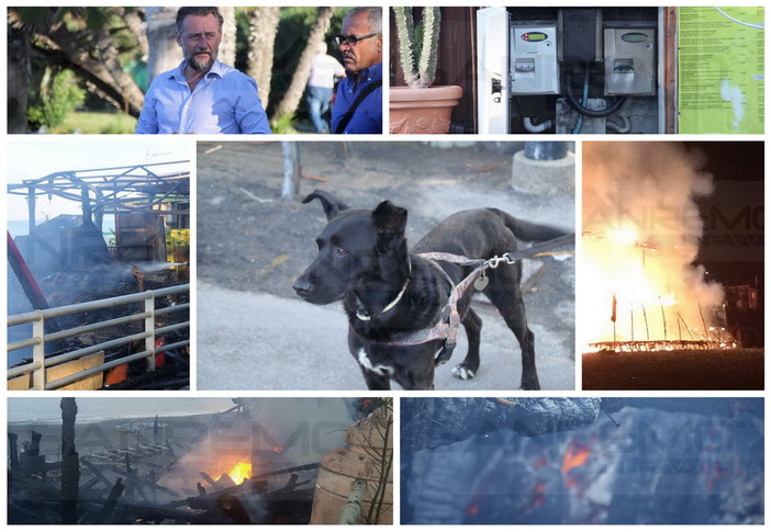 Bordighera: incendio alla 'Playa Argentina', potrebbe essere accidentale. Miracolosamente salvo il cane 'Ettore' (Foto e Video)
