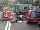 Sanremo: scontro auto-scooter a rondò Garibaldi, centauro ferito e traffico rallentato (Foto)