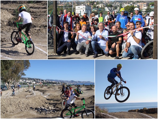 Salti, dossi, evoluzioni sullo sterrato a due passi dal mare. Sanremo ha il suo 'Pump track', Biancheri: “Un grande progetto con piccole risorse” (foto e video)