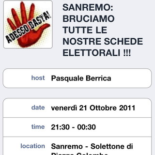 Mancanza di sicurezza a Sanremo: su Facebook nasce  ‘Fuochi a Sanremo: bruciamo tutte le schede elettorali’