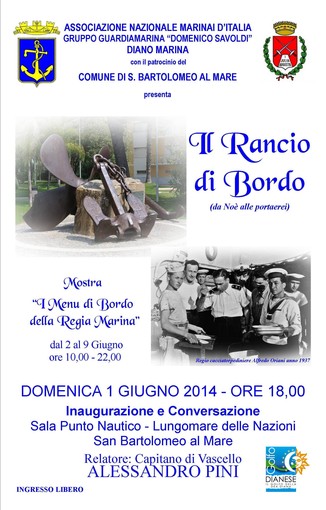 San Bartolomeo al Mare: dal 1° giugno in mostra i menu di bordo della Regia Marina