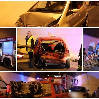 Sanremo: incidente stradale questa sera sull'Aurelia Bis, tre auto coinvolte ed altrettanti feriti (Foto)