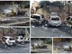 Costarainera: sei auto distrutte da un incendio nella notte, erano parcheggiate sopra il campo sportivo (Foto e Video)